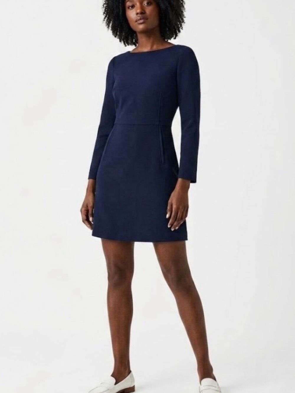 SPANX perfect shift mini dress navy women's size large